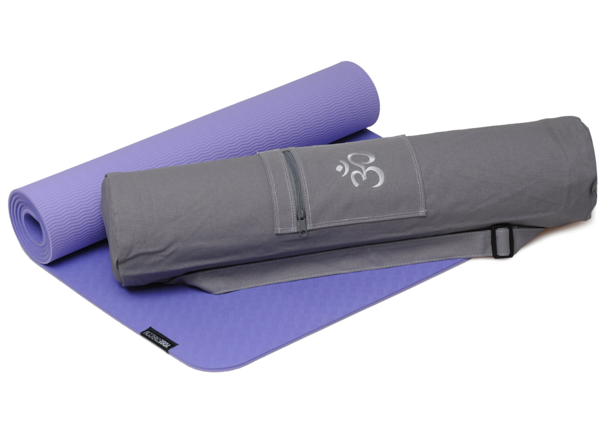 YOGISTAR.COM Yoga-set Starter Edition - Comfort (yogamatte Pro + Yogatasche Om) in Lila: Vorderseite