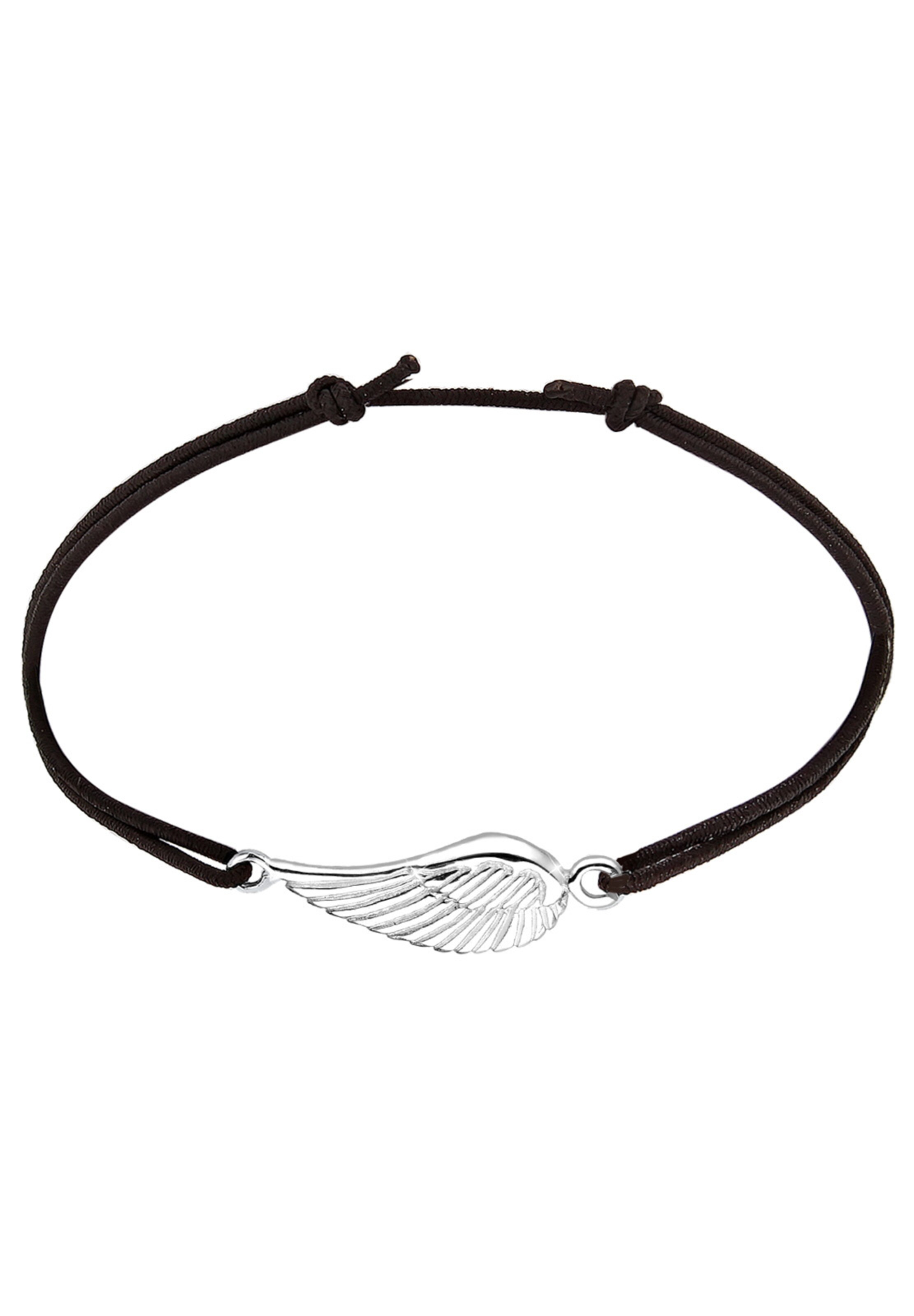 Frauen Schmuck ELLI Armband 'Flügel' in Schwarz, Silber - BP96756