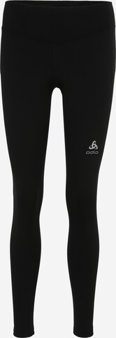 ODLO Skinny Workout Pants in Black: front