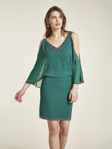 Robe de cocktail heine en vert : devant