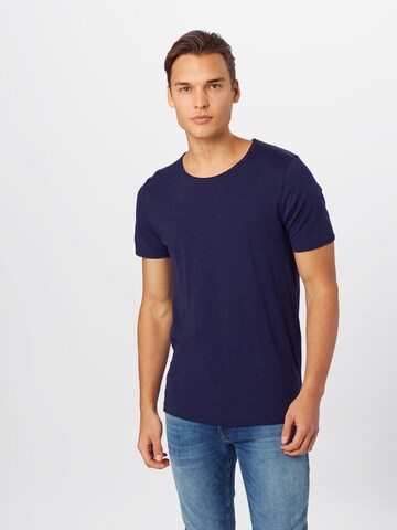 T-Shirt 'Morgan' SELECTED HOMME en bleu : devant