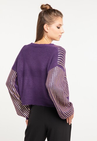 taddy Knit Cardigan 'At night' in Purple