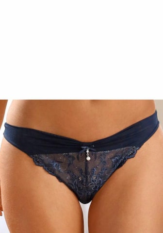 LASCANA String-Tanga in raffinierter Schnittform in Blau: predná strana