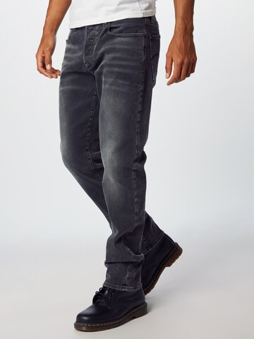 G-Star RAW Regular Jeans '3301 Straight' in Zwart: voorkant