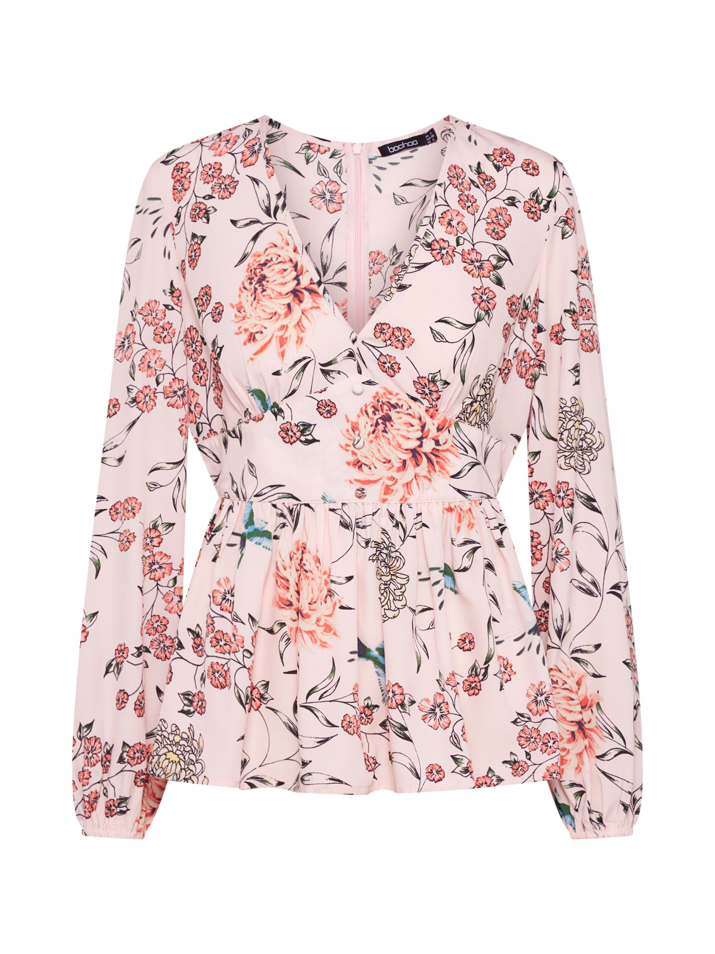 Boohoo - Bluse 'FLORAL' in grün