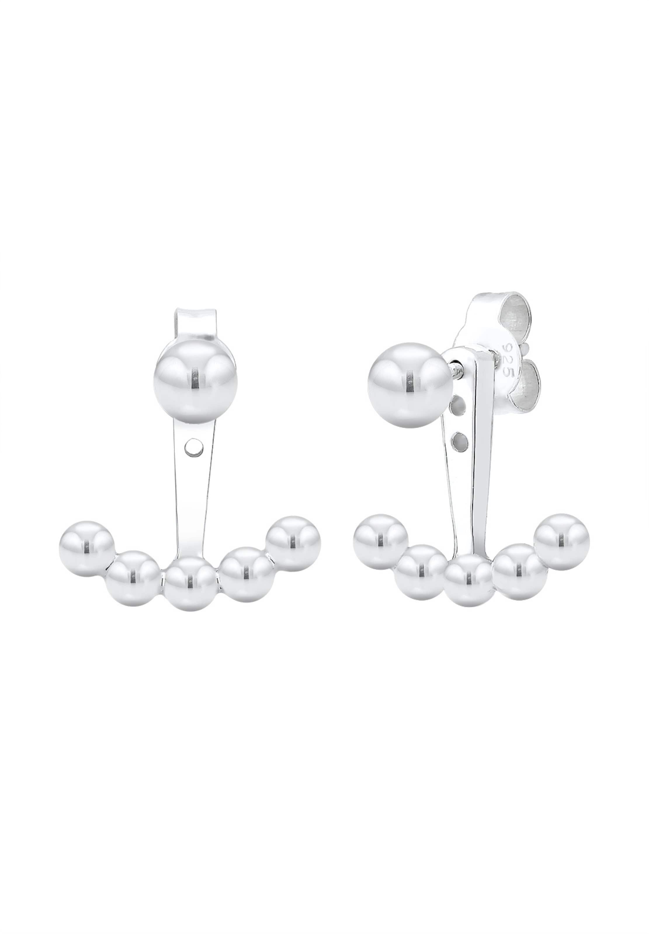 ELLI Oorbellen 'Kugel' in Zilver: voorkant