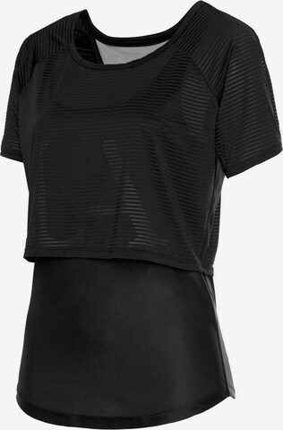 LASCANA ACTIVE Performance Shirt 'Digital Mauve' in Black