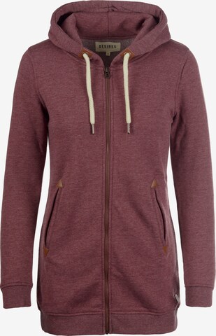 DESIRES Zip-Up Hoodie 'Vicky Straight-Zip' in Red: front