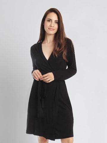 sassa Dressing Gown 'CASUAL COMFORT' in Black: front