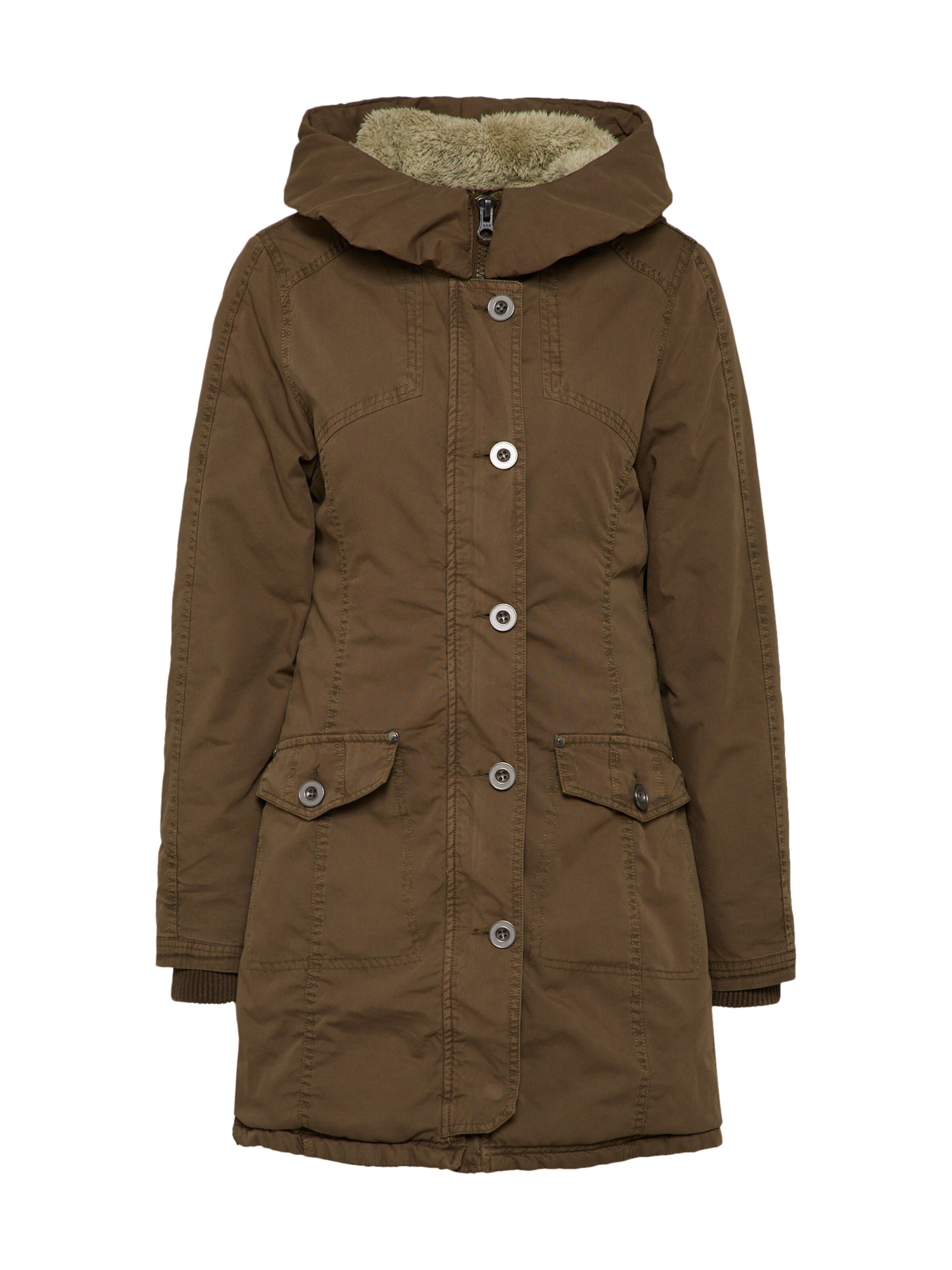 Urban Classics Winter coat in Green: front