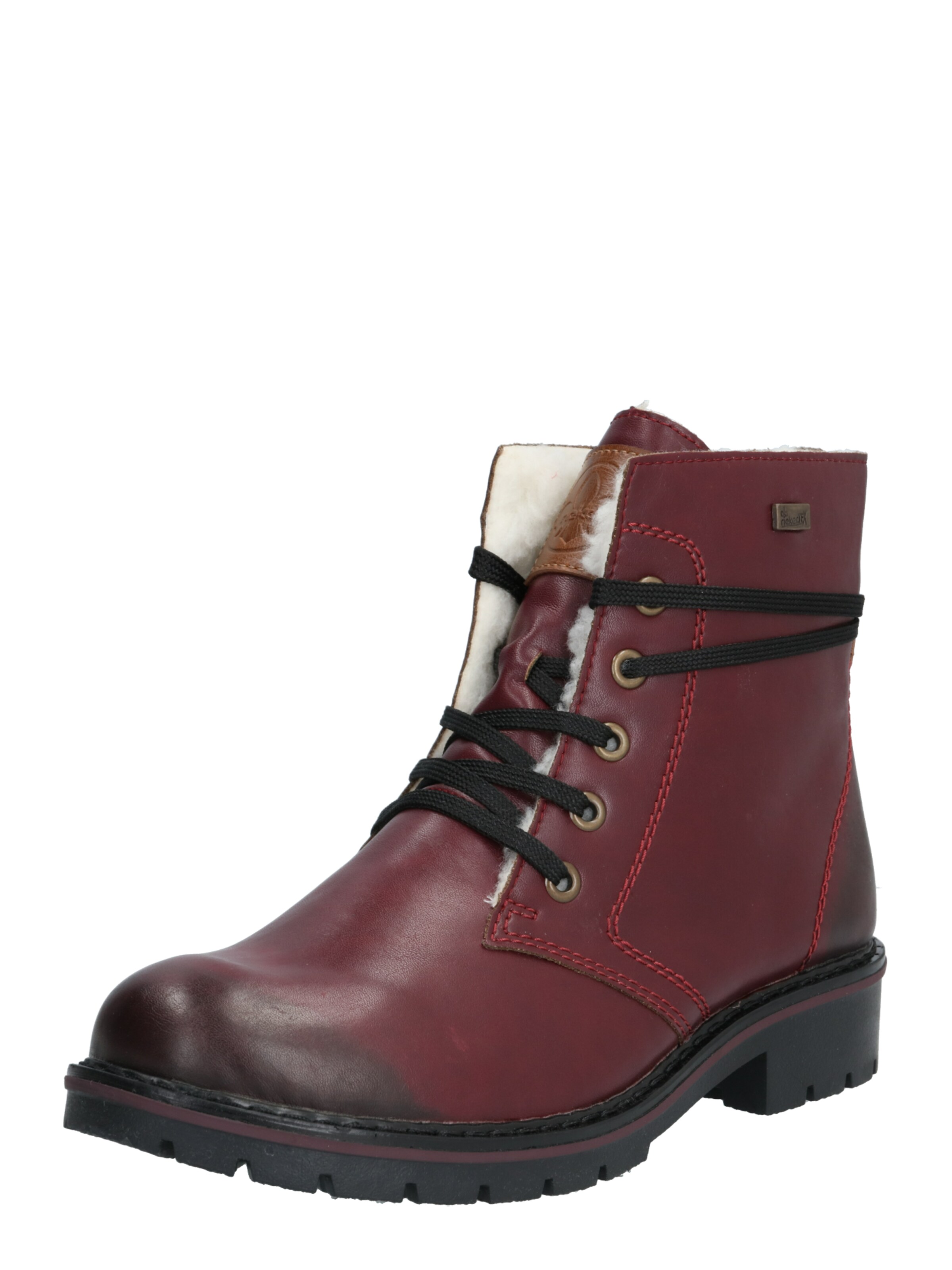 RIEKER - Veterlaarzen in de kleur Wijnrood