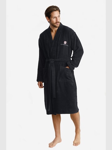 Jan Vanderstorm Long Bathrobe 'Janning ' in Black: front