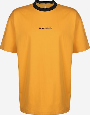 CONVERSE Shirt ' Centerfront Wordmark Ringer ' in Yellow: front