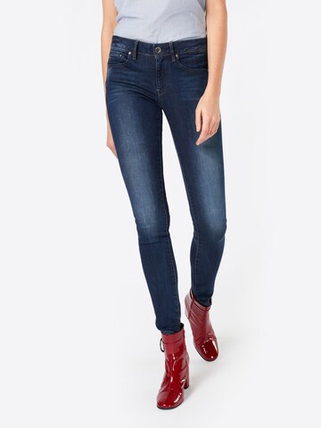 G-Star RAW Skinny Jeansy 'Midge Zip' w kolorze niebieski: przód