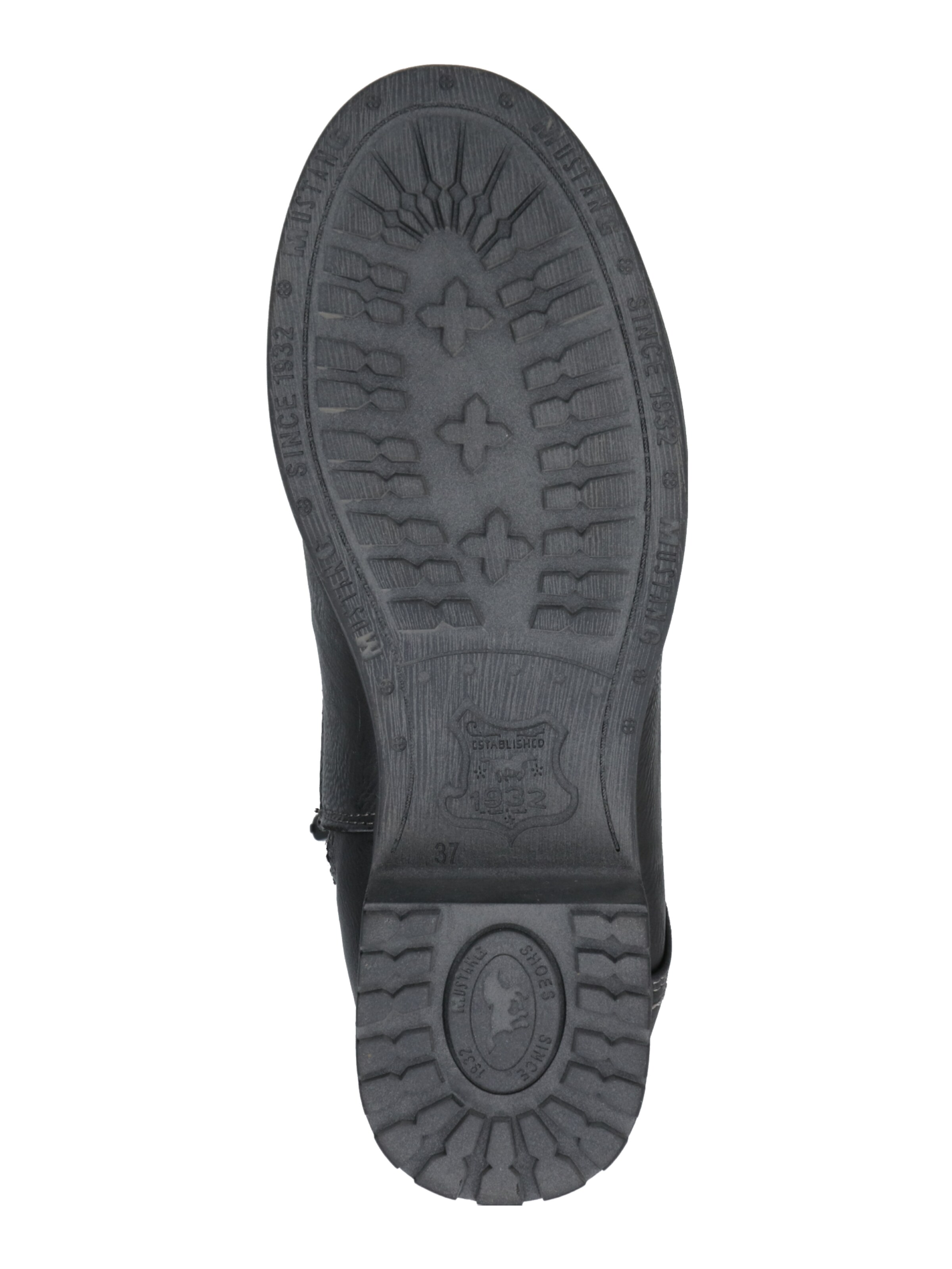 MUSTANG Gležnarji z vezalkami | črna barva