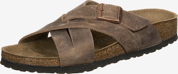 BIRKENSTOCK - Zapatos abiertos 'Lugano' en marrón: frente