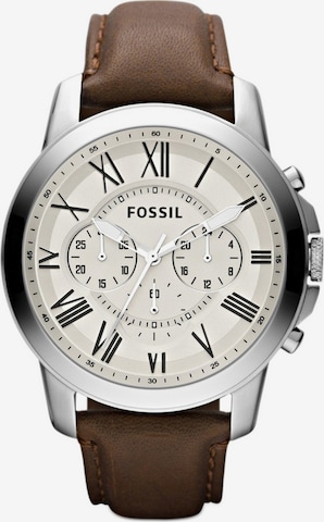 FOSSIL Analog Watch 'GRANT' in Brown: front