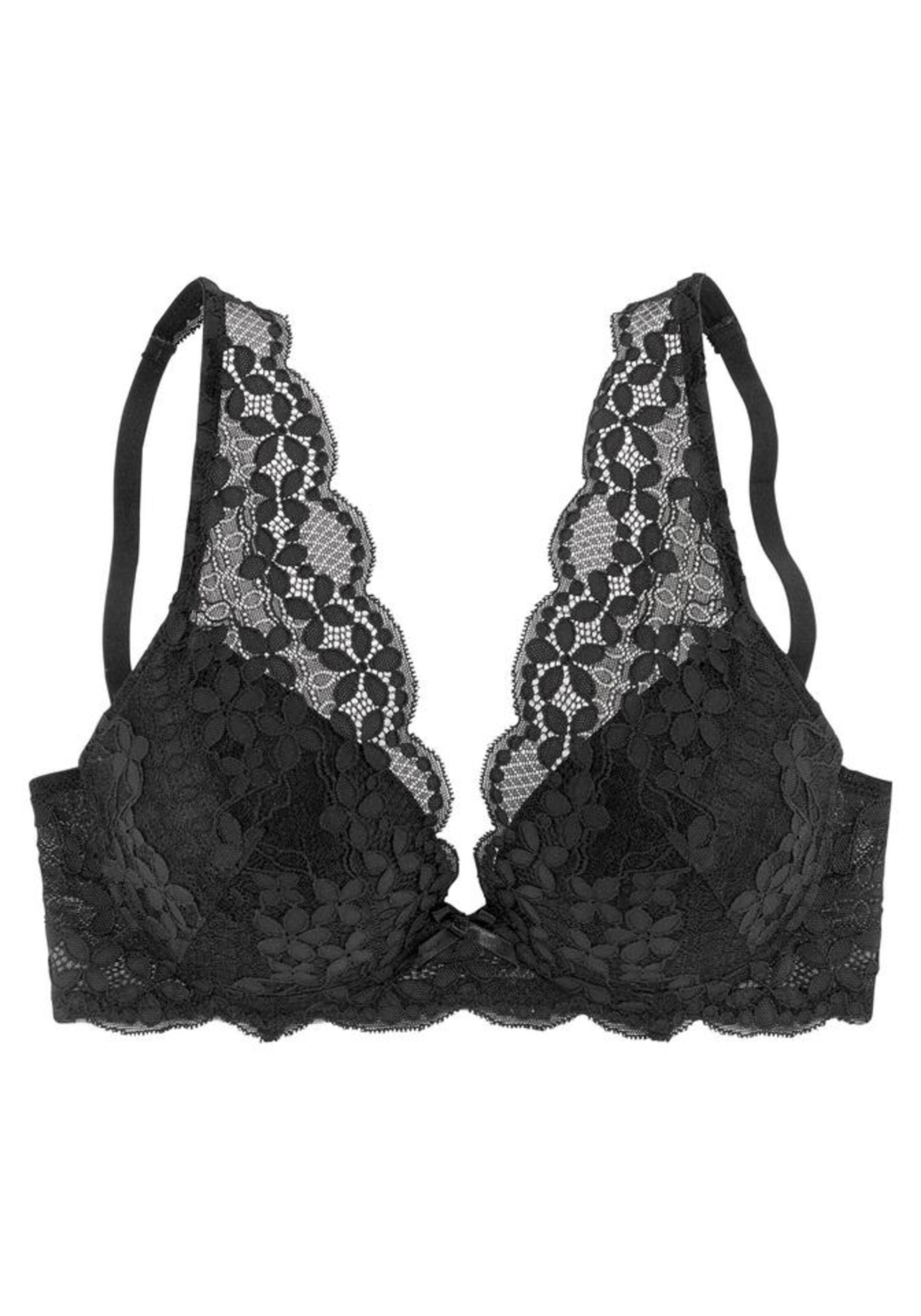 PETITE FLEUR Push-up Bra in Black