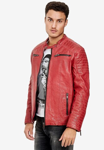 Redbridge Bikerjacke mit rockiger Steppung in Rot: predná strana