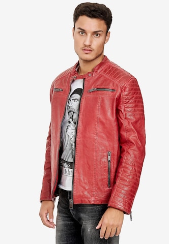 Redbridge Bikerjacke mit rockiger Steppung in Rot: predná strana