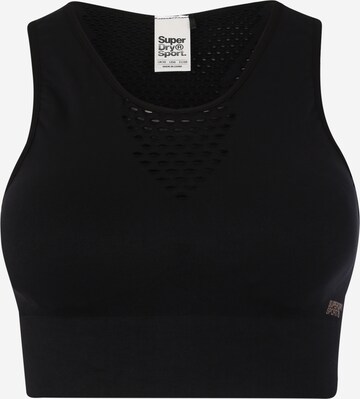 Bustier Soutien-gorge de sport Superdry en noir : devant