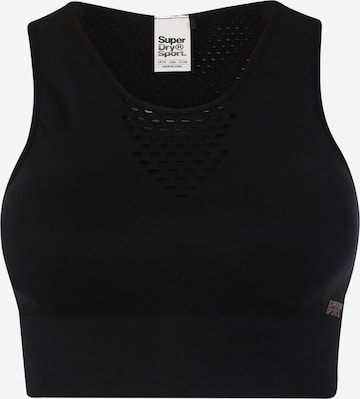 Superdry Bustier Sport-BH in Schwarz: predná strana