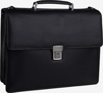 LEONHARD HEYDEN Document Bag ' Berlin 7342 Aktenmappe 2 Fächer ' in Black: front