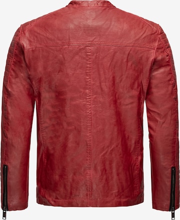 Redbridge Bikerjacke mit rockiger Steppung in Rot