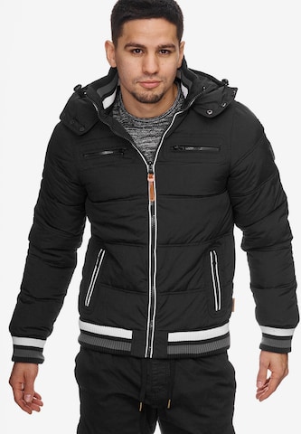 INDICODE JEANS Winter Jacket ' Marlon ' in Black: front