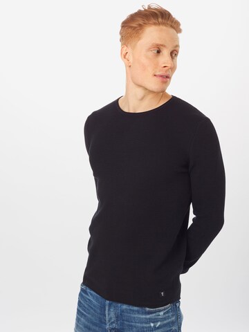 TOM TAILOR DENIM Sweater in Black: front