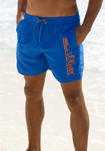 s.Oliver Board Shorts in Blue: front