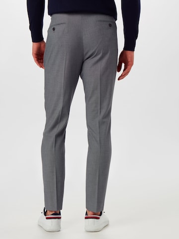 BURTON MENSWEAR LONDON Slimfit Kalhoty s puky 'GREY MICRO TEXTURE SLIM' – šedá