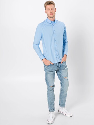 Coupe regular Chemise 'Shirt - Tyler LS' !Solid en bleu