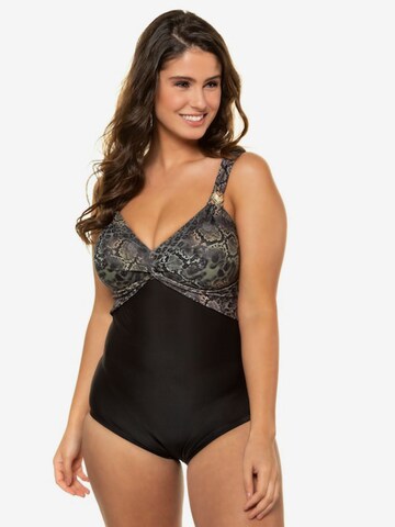 Bustier Maillot de bain 'Phyton Pailetten' Ulla Popken en noir : devant