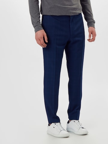 BURTON MENSWEAR LONDON Slim fit Trousers with creases in Blue: front