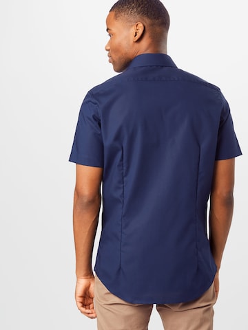 SEIDENSTICKER - Ajuste estrecho Camisa en azul: atrás