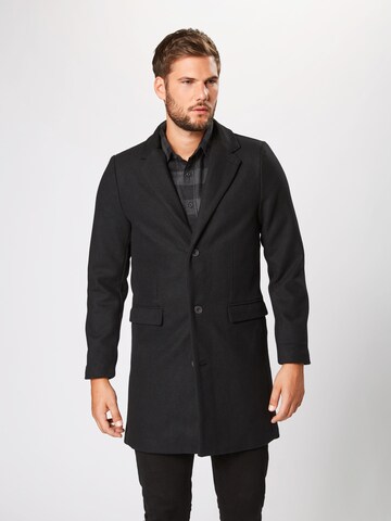 juoda Casual Friday Standartinis modelis Demisezoninis paltas