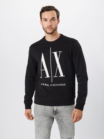 ARMANI EXCHANGE Regular fit Tréning póló - fekete: elől