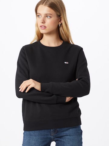 Tommy Jeans Sweatshirt in Black: front