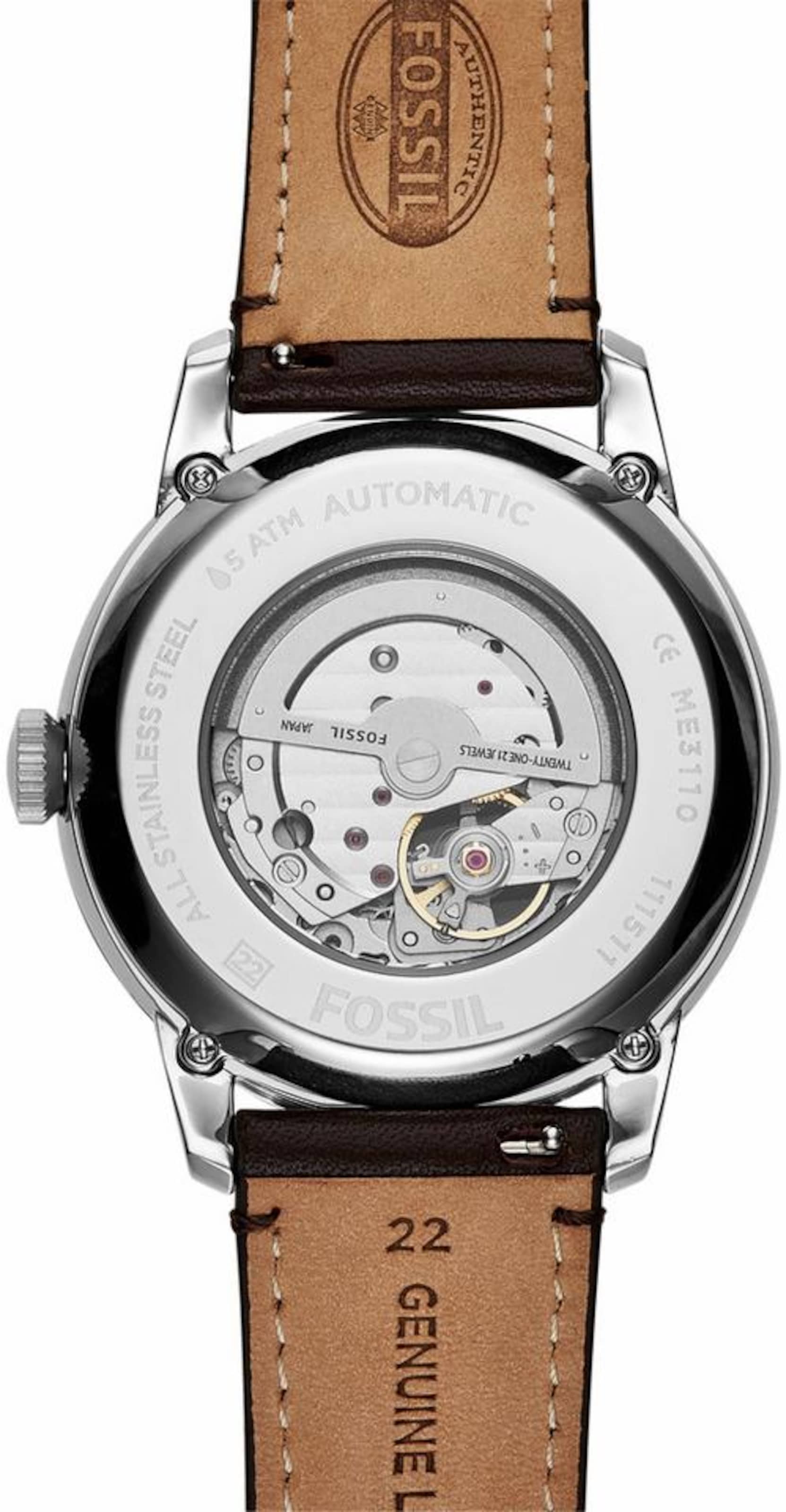 FOSSIL Analogna ura 'Townman' | rjava barva