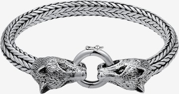 KUZZOI Armband 'Wolf' in Zilver: voorkant