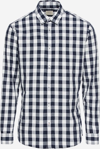 mėlyna JACK & JONES Priglundantis modelis Marškiniai 'JJEGINGHAM SHIRT L/S': priekis