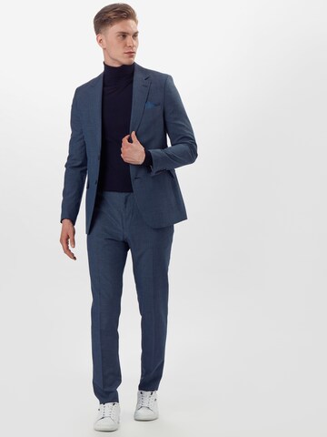 BURTON MENSWEAR LONDON Slimfit Kalhoty s puky 'BLUE JASPE CHECK SLIM FIT..' – modrá