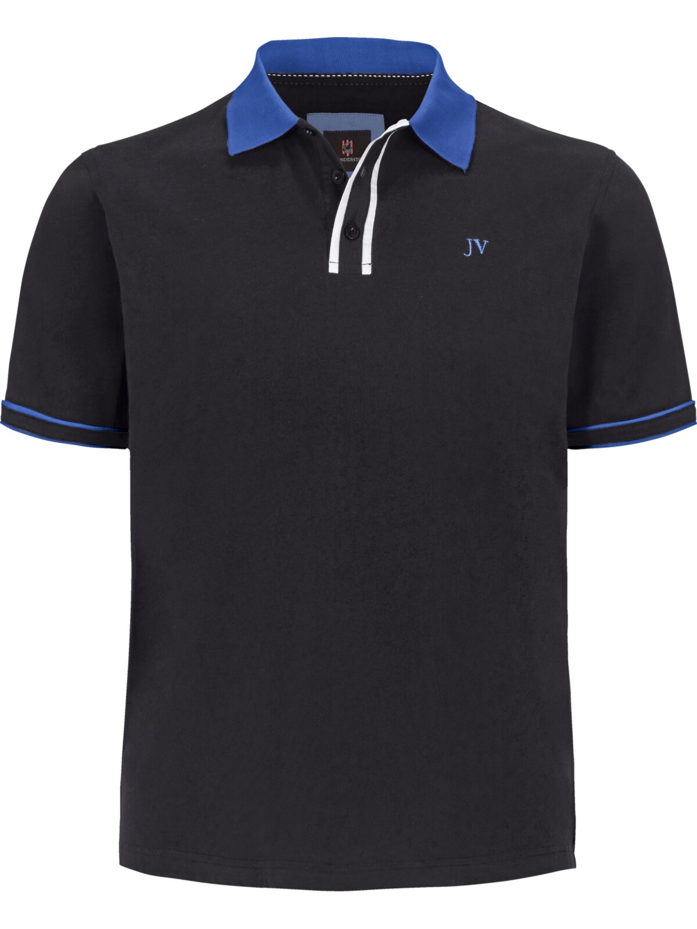 Jan Vanderstorm Poloshirt 'Isfried' in Schwarz: Vorderseite