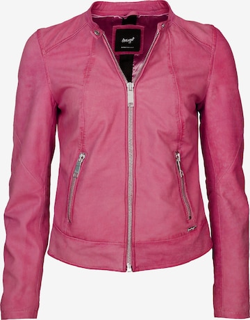 Maze Lederjacke mit Rundhalskragen ' Avoca ' in Pink: predná strana