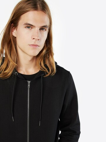 Urban Classics Zip-Up Hoodie in Black