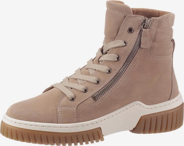 GABOR Lace-Up Ankle Boots in Beige: front