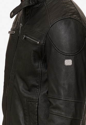 INDICODE JEANS Lederjacke 'Germo' in Schwarz