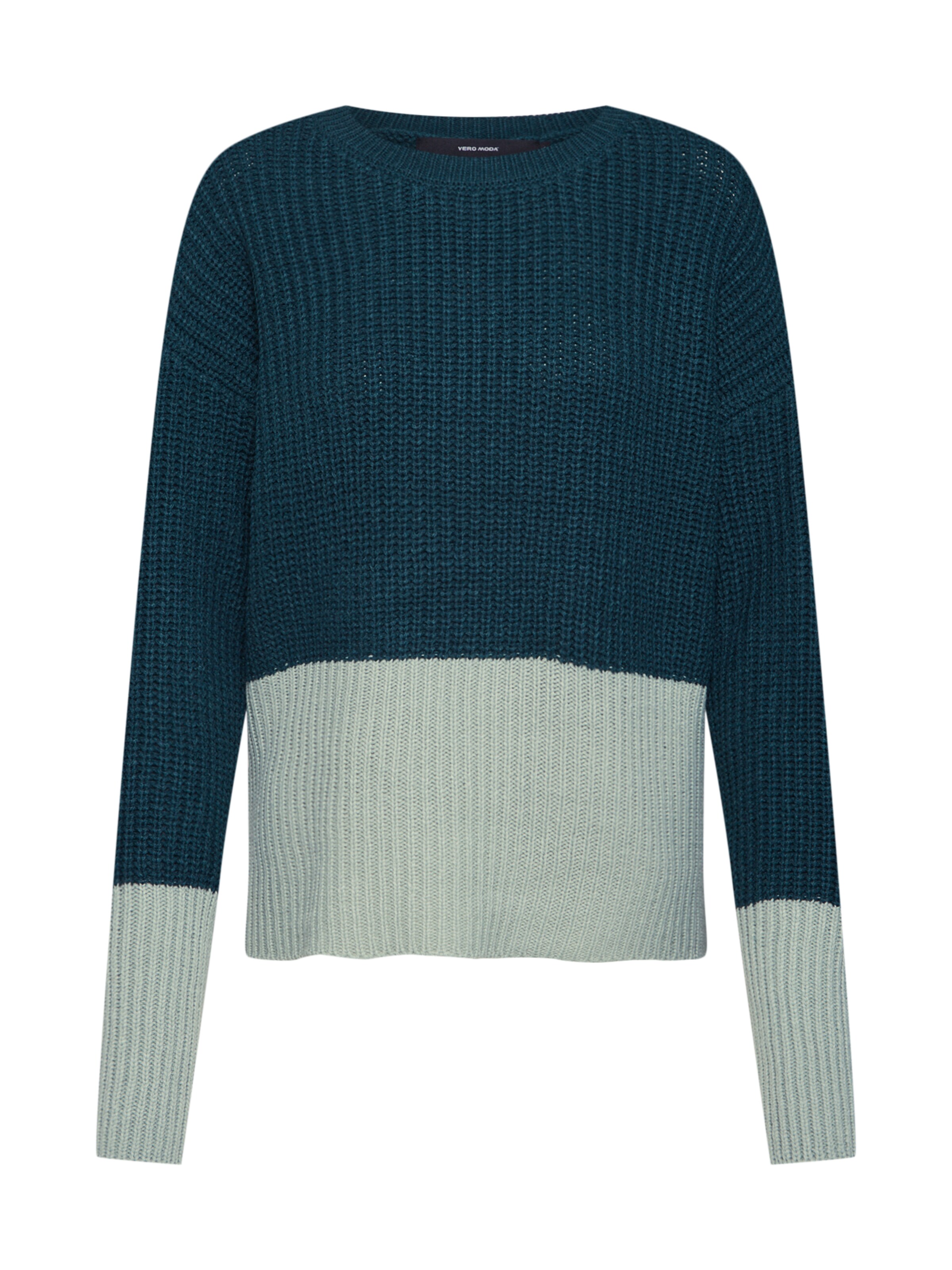 VERO MODA - Trui 'GLENDORA BLOCK' in de kleur Groen