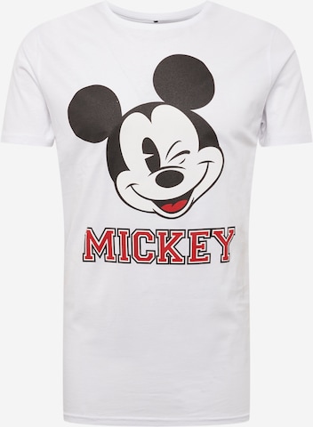 Mister Tee Shirt 'Mickey College' in Wit: voorkant